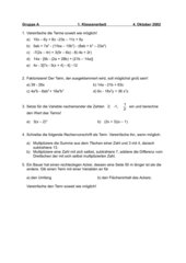 Terme, binomische Formeln