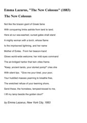 Emma Lazarus - The New Colossus