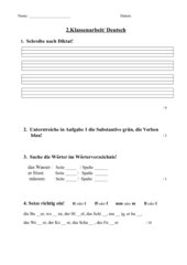 2. Klassenarbeit Deutsch