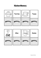  Memo-Spiel / Zuordnungsspiel rund um das Thema Küche
