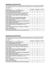 Excercise book - checklist