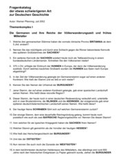 56 schwierige Fragen zur Geschichte der Germanen