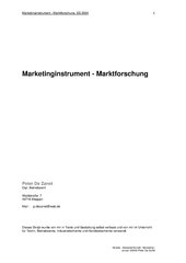 Marketinginstrument - Marktforschung