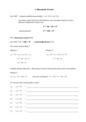 Binomische Formeln 1 - 3