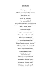 a collection of questions