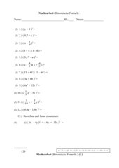 Mathearbeit Binomische Formeln