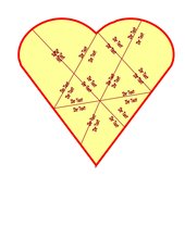 Vorlage für ein Domino/Puzzle in Herzform