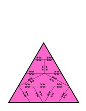 Vorlage für ein Domino/Puzzle in Dreiecksform