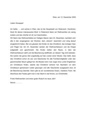 Brief über österreichische Weihnachten