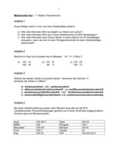 Mathe-Test (7. Klasse HS/BW)