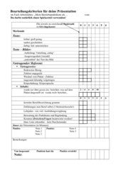 Präsentation - Beurteilungskriterien und Bewertung / Kl.8 HS