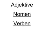 Plakate zu den Wortarten Nomen/Substantiv, Verb, Adjektiv erstellen