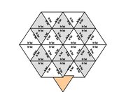 Achteckpuzzle aus dreieckigen Einzelteilen (Trimino)