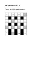 Découvertes, neu (Lecon 1) - Zahlenrätsel (1 bis 20)