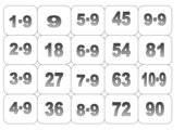 Einmaleins Memo-Spiel/Zuordnungsspiel: 3er,6er,7er und 9er