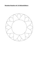 Mandala-Rosette mit 16 Blütenblättern