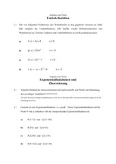 Exponentialfunktion und Umkehrfunktionen