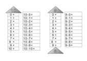 Zahlenhäuser-Lernheft mit Zerlegung der Zahlen 1-10