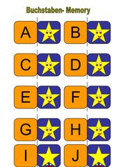  Memo-Spiel / Zuordnungsspiel zum Erlernen des Alphabetes 