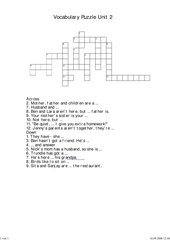 Vocabulary Puzzle Unit 2 Englisch G 2000