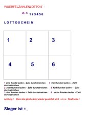 Laufspiel Würfellotto Klasse 1/2 und 3/4 Sport
