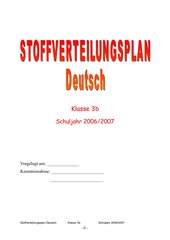 Stoffverteilungsplan Deutsch 3. Klasse GS Bayern