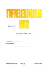 Stoffverteilungsplan Musik 3.Klasse GS Bayern