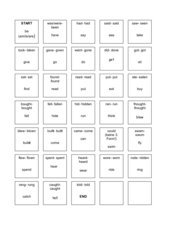 Irregular Verbs, 33 Domino-Kärtchen