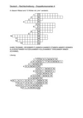 Kreuzworträtsel / Wortsuchrätsel zu den Doppelkonsonanten