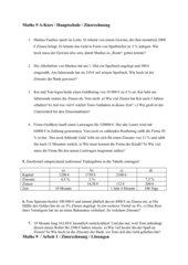 Textaufgaben zur Zinsrechnung/A-Kurs Klasse 9 HS