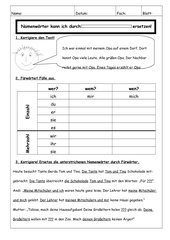 Fürwörter / Pronomen üben (3. Klasse) Arbeitsblatt + Lösung