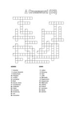 Crossword zu U3, Cornelsen G2000 B3