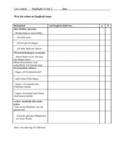 Portfolio sheet für Highlight 4 unit 3