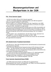Massenorganisationen und Blockparteien in der DDR