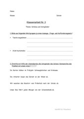 Satzglieder - Klassenarbeit für RS Kl. 5