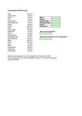 Übung Excel SUMMEWENN u. ZÄHLENWENN (inkl. Lösung)