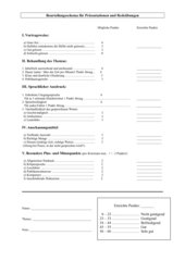 Beurteilungsschema für Referate und Präsentationen
