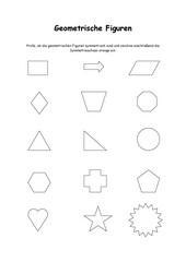 Symmetrieachsen in geometrische Figuren einzeichnen