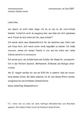 Brief an Fünftklässler