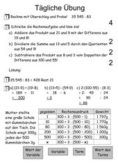 Tägliche Übungen Mathe 5 (Rechnen und Größen)