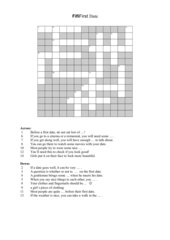 First Date - Crossword Puzzle & Solution