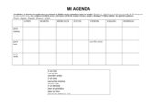 Mi agenda-Wochentage, Tagesabschnitte, Handlungen