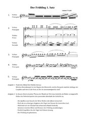 Arbeitsblatt Vivaldi, Vier Jahreszeiten, Frühling, 1. Satz Allegro