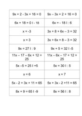 Zusammenfassen einfacher  Gleichungen - Puzzle