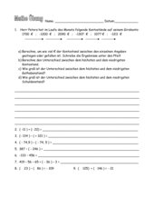 Addition/Subtraktion rationaler Zahlen-ÜbungAB Klasse 8/9 HS