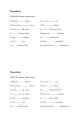 Prepositions - elementary