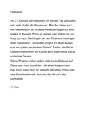 Diktat zu Halloween