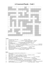 A Crossword Puzzle - Vocabulary