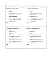Checkliste für eine Inhaltsangabe für Schüler