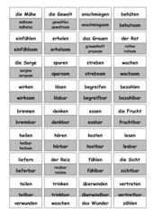 Adjektive ableiten - Wortkarten
